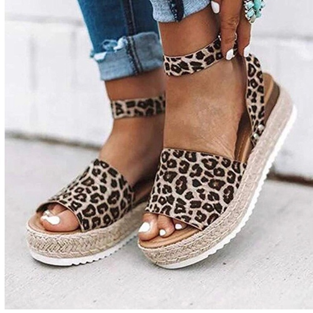 Platform Leopard Sandals